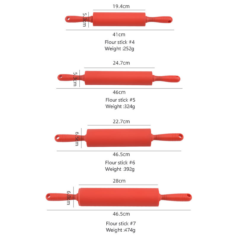 Силиконовая скалка, палочка для муки, кухонная утварь, палочка для теста, ролик от 4 до 11 дюймов для детей и взрослых