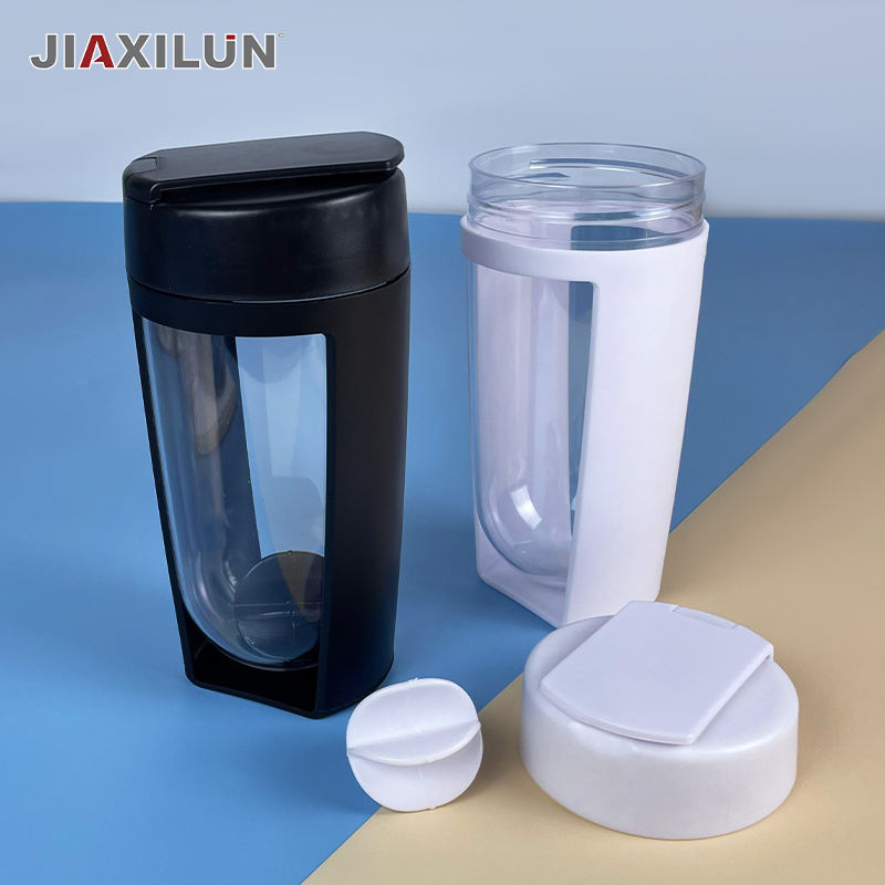 Горячий протеиновый шейкер емкостью 600 мл, индивидуальная прозрачная пластиковая спортивная бутылка для воды с изолированным протеиновым шейкером