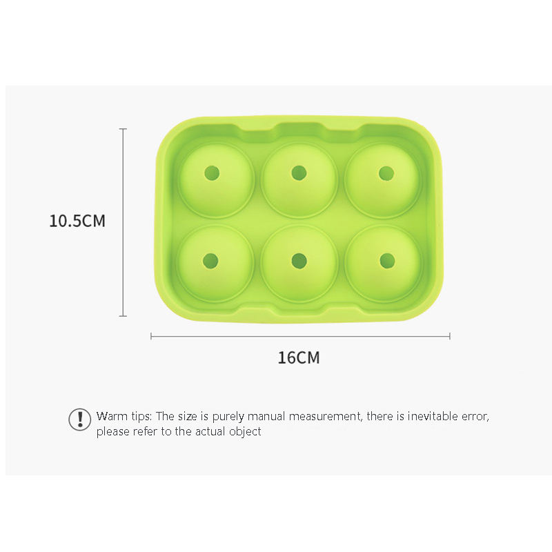 Изготовленная на заказ силиконовая форма для льда с 6 отверстиями, круглый мяч, хоккей, виски, пивная форма, силиконовая форма для лотка для кубиков льда